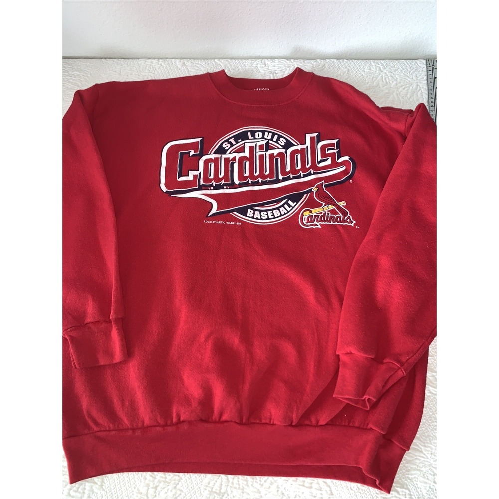 Vintage 1999 St Louis Cardinals Baseball Logo 7 Red Crewneck Sweatshirt‎ XL